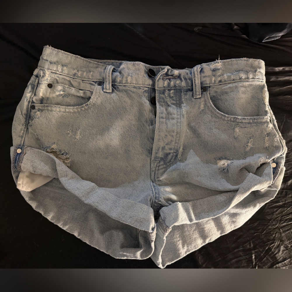 Alexander Wang Faded Blue Denim Shorts size 27